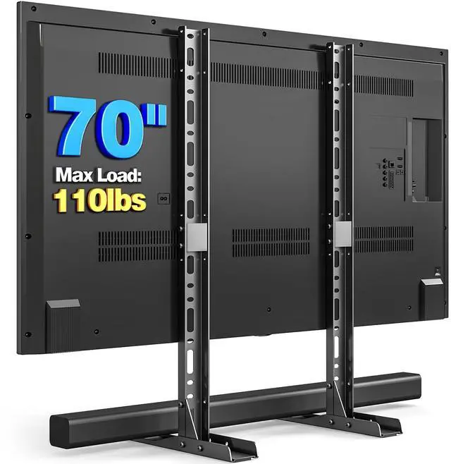 Main image of Rfiver Universal TV Stand for 20-70 inch Flat Curved TVs, Height Adjustable Table Top TV Stand, TV Feet with Cable Management,Steel Replacement TV Legs Holds up to 110 lbs, Max VESA 800x600mm, Black