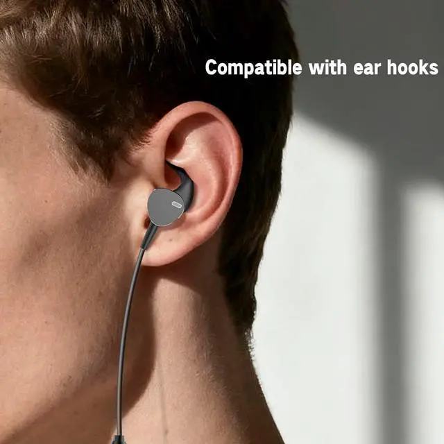 Alt view image 3 of 5 - Wired Headphones Deep Bass Sport Earbuds, Magnetic Anti-Tangle In-Ear Wired Earphones- Call Noise Cancelling USB C Headset with Microphone,Type C Stereo Heavy bass ear bud (Black-3.5mm&USB C plug)
