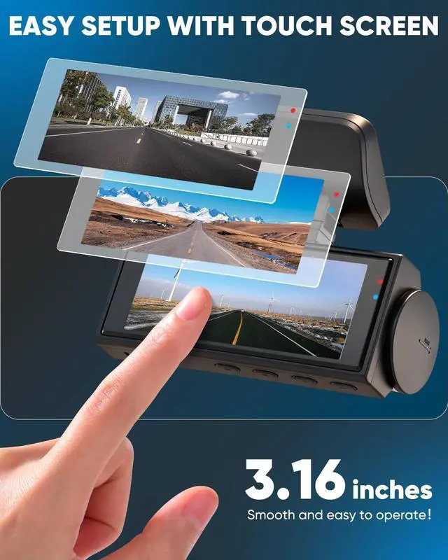 Alt view image 3 of 5 - Saker Front & Rear Dashcam 1080P:Upgraded 2025 Dual Channel Car Camera with 150 Wide Dashcam,Night Vision,180 Rotatable Interior View, 24H Parking Monitor, Loop Recording