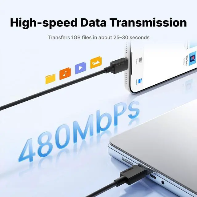 Alt view image 5 of 5 - sharge USB C Cable, Type C Charging Cord, 240W Fast Charging Durable for iPhone 17 Series, MacBook Pro, Galaxy S26 Ultra, 10FT