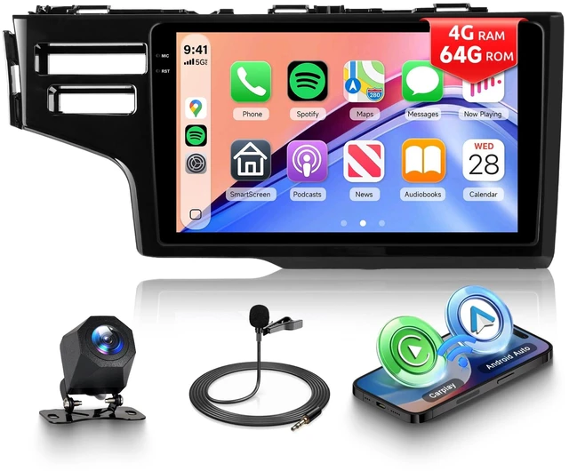 Main image of Orderich Car Stereo for Honda Fit 2014-2018 with Wireless CarPlay Android Auto, Orderich 4G+64G 9 Inch Incell Touchscreen Car Radio Support Mirror Link GPS WiFi Bluetooth FM RDS EQ SWC Backup C