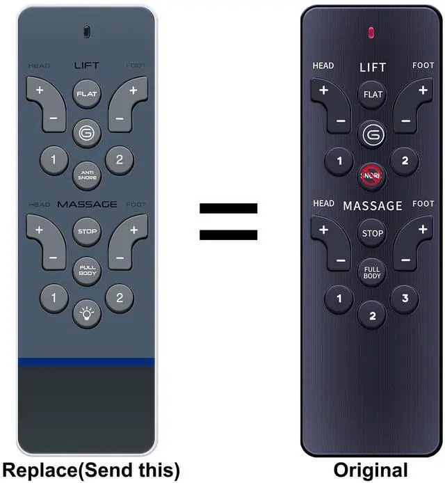 Alt view image 2 of 5 - FQOUG Replacement Remote Control for Serta Motion Select Adjustable Bed (Old Remote Must Match Picture on Right, New Version Shown Left)