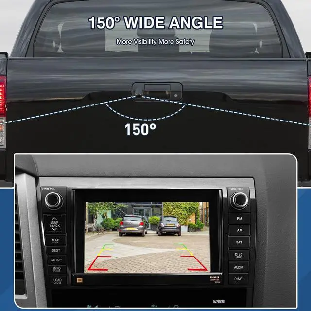 Alt view image 3 of 5 - ACAUTO Tailgate Handle Backup Camera Fit for Toyota Tundra 2007-2013 Classic Tailgate Reversing Rear View Park Assist Camera RCA Plug Replaces 69090-0C051 86790-34011 86790-34030