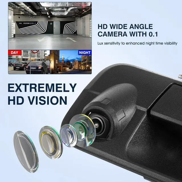 Alt view image 4 of 5 - ACAUTO Tailgate Handle Backup Camera Fit for Toyota Tundra 2007-2013 Classic Tailgate Reversing Rear View Park Assist Camera RCA Plug Replaces 69090-0C051 86790-34011 86790-34030