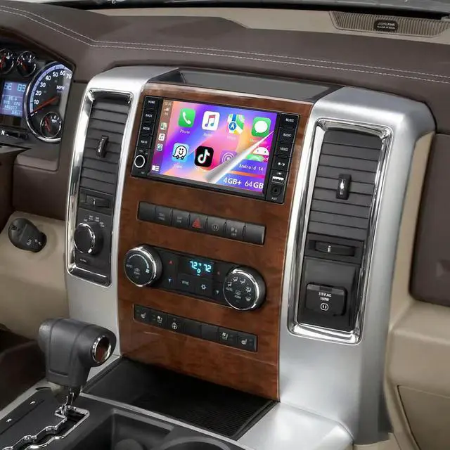 Main image of Surakey Car Stereo Radio for RAM 1500 2500 3500 2009-2012 Android 14 for CarPlay Wireless Android Auto 4G+64G 7in Screen GPS Navigation with Bluetooth WiFi FM SWC Mirror Link Split Screen USB/A
