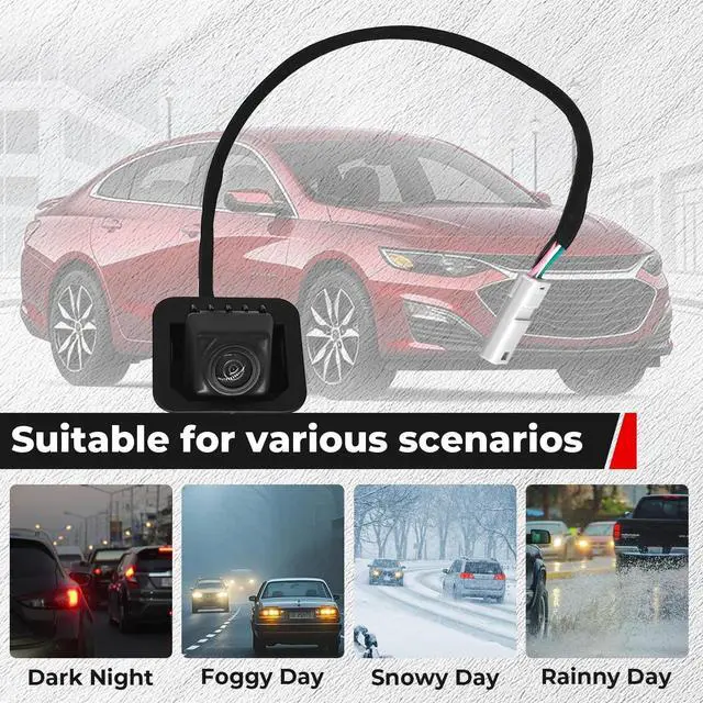 Alt view image 5 of 5 - ZoltekOrin Backup Camera for GMC Terrain 2018-2023, Replace OE 23188736, 170 HD Night Vision Waterproof Plug & Play Reverse Camera