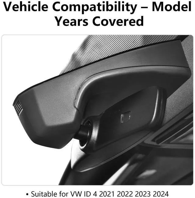 Alt view image 3 of 5 - Mangoal 4K Dash Cam Custom fit for Volkswagen ID.4 2021 2022 2023 2024,Pro Pro S Accessories, Integrated OEM Look,UHD 2160P Video,G-Sensor,Built-in WiFi & APP, Easy to Use,Loop Recording,GPS,64GB Card