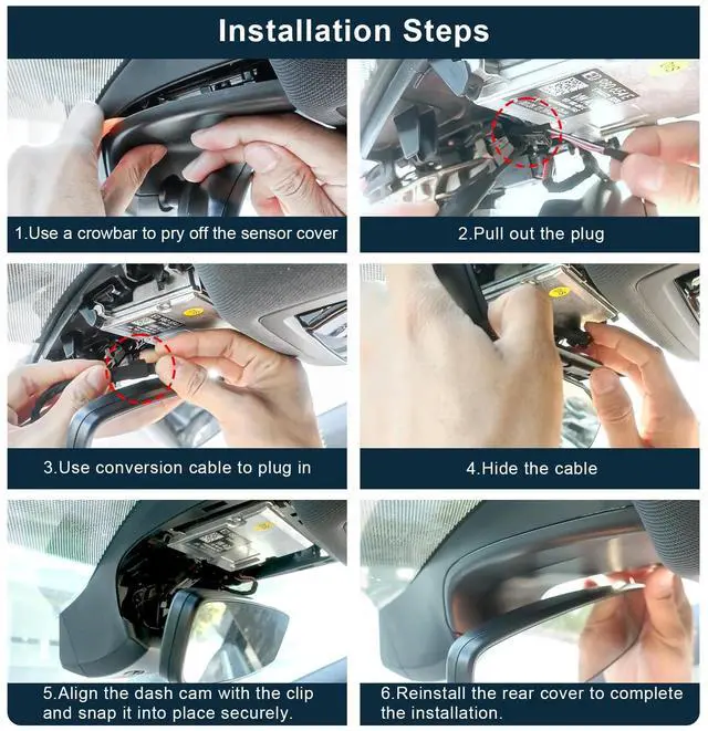 Alt view image 4 of 5 - Mangoal 4K Dash Cam Custom fit for Volkswagen ID.4 2021 2022 2023 2024,Pro Pro S Accessories, Integrated OEM Look,UHD 2160P Video,G-Sensor,Built-in WiFi & APP, Easy to Use,Loop Recording,GPS,64GB Card