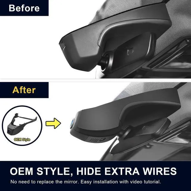 Alt view image 5 of 5 - Mangoal 4K Dash Cam Custom fit for Volkswagen ID.4 2021 2022 2023 2024,Pro Pro S Accessories, Integrated OEM Look,UHD 2160P Video,G-Sensor,Built-in WiFi & APP, Easy to Use,Loop Recording,GPS,64GB Card