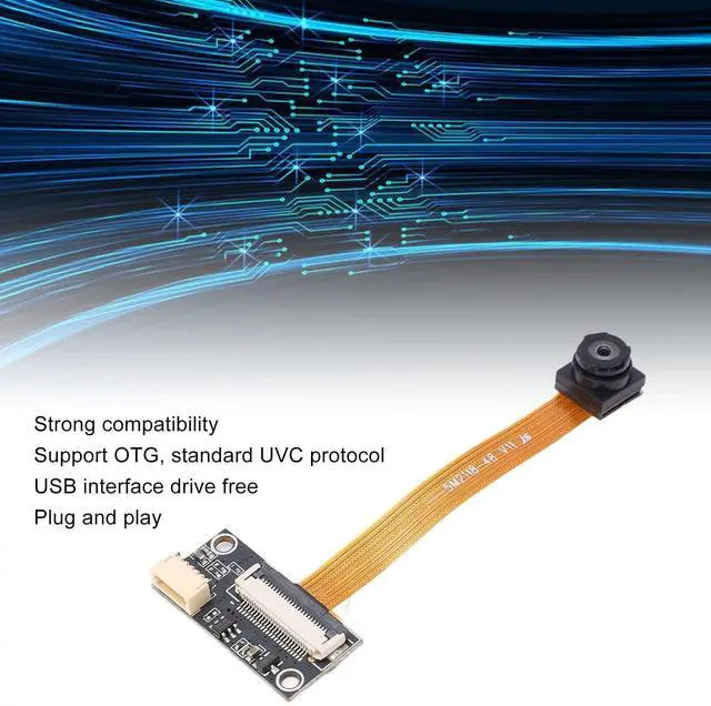 Alt view image 2 of 5 - Walfront Camera Module USB Camera Module OV5693 Black Autofocus 180 Webcam Module with Low Distortion 5MP Lens
