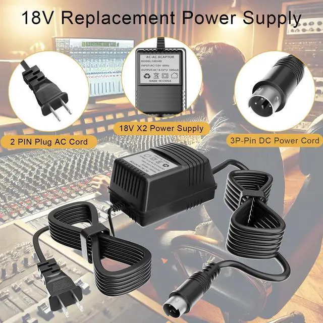 Alt view image 4 of 5 - 18.5V Mini 3 Pin Power Adapter Compatible with Behringer Mixer, for Behringer Xenyx 502 802 1002,Eurorack Mixers(FX-18B-MP3),MX602A,UB502,UB802,UB1002,Eurorack Power Supply Replacement AC Adapter