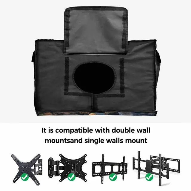 Alt view image 4 of 5 - Deer Outdoor TV Cover Waterproof Weatherproof, Deer Standing by a Stream Sunset Forest Television Covers for 48 to 50 Inch Nature landscape Outside TV Screen Protector Shield, 48"W x 30"H x 4.5"D