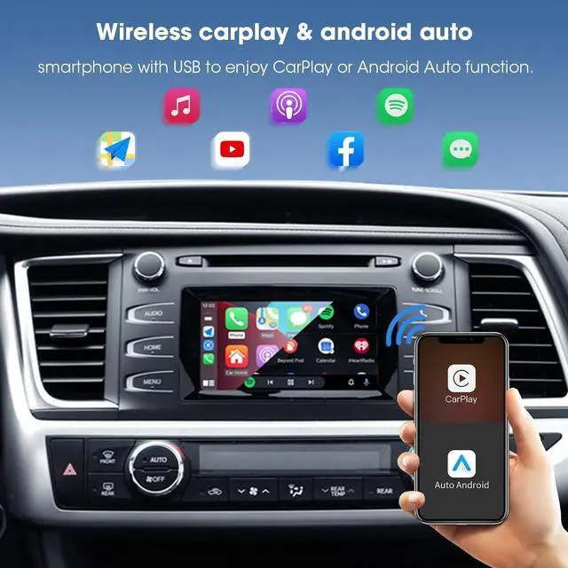 Alt view image 3 of 5 - Leadsign Wireless CarPlay Android Auto Adapter for Toyota with Entune2.0 & Touch2 2014-2019 Fits for Tundra/Highlander/RAV4/Tacoma/Camry/Corolla/Avalon/CH-R/Sienna/Camry Retrofit Kit Decoder