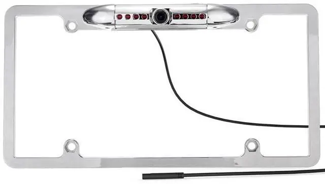 Main image of Goodsby Backup HD Camera Frame License Plate Rear Night Vision Waterproof Compatible with Pioneer Car Radio AVH-120BT AVH-210EX AVH-2550NEX AVH-X490BS DMH-WT8600NEX DMH-100BT DMH-160BT Chrome