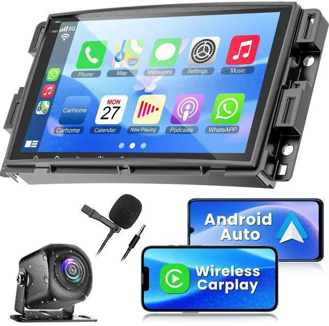 Main image of 8-core 4G+64G Car Radio for 2007-2012 Chevrolet Chevy Silverado Impala, GMC Sierra Acadia Enclave Yukon, Buick 8" IPS Touch Screen Car Stereo with GPS, CarPlay/Android Auto, Backup Camera/DSP/SWC