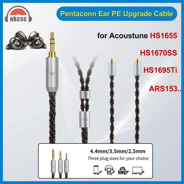 Alt view image 2 of 5 - okcsc Acoustune Pentaconn Ear PE 8 Core Upgarded OFC Audio Cable Pure Copper Alloy Earphone Cable for Pentaconn Ear PE Upgrade Cable for Acoustune HS1650CU HS1655CU 1670SS 4.4MM 3.94FT