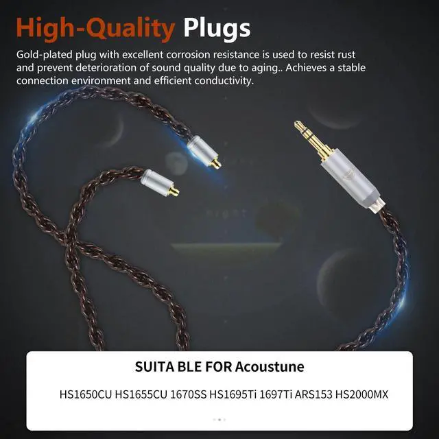 Alt view image 5 of 5 - okcsc Acoustune Pentaconn Ear PE 8 Core Upgarded OFC Audio Cable Pure Copper Alloy Earphone Cable for Pentaconn Ear PE Upgrade Cable for Acoustune HS1650CU HS1655CU 1670SS 4.4MM 3.94FT