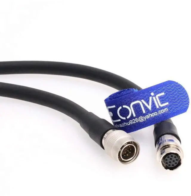 Alt view image 2 of 4 - Eonvic High Flex Coaxial 12Pin Hirose Male to Female Cable for Computer Network