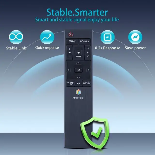 Alt view image 2 of 5 - ZWP BN59-01220D Replacement Voice Remote Control for Samsung HUB Series 7 4K UHD LED Smart TV UA55JU7500W UA60JU7000W UA65JS8000W UA65JS9000W UA65JU6600W UA65JU7000W UA65JU7500W UA75JU7000W