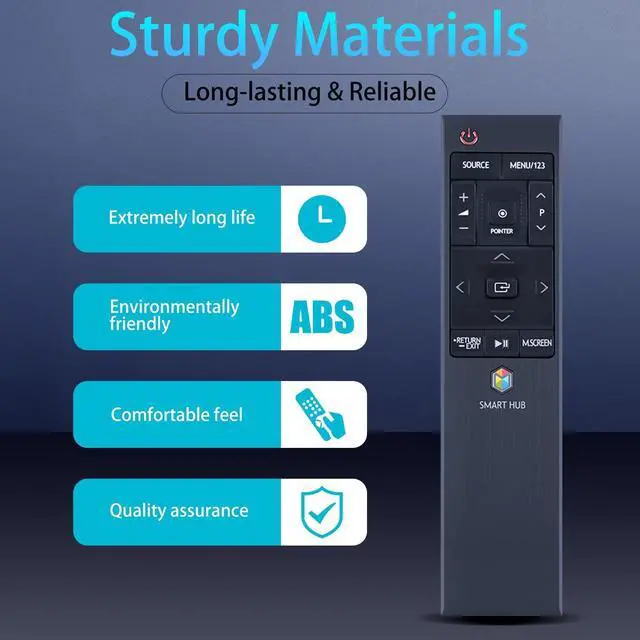 Alt view image 3 of 5 - ZWP BN59-01220D Replacement Voice Remote Control for Samsung HUB Series 7 4K UHD LED Smart TV UA55JU7500W UA60JU7000W UA65JS8000W UA65JS9000W UA65JU6600W UA65JU7000W UA65JU7500W UA75JU7000W