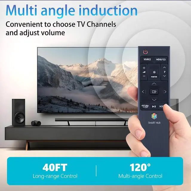 Alt view image 4 of 5 - ZWP BN59-01220D Replacement Voice Remote Control for Samsung HUB Series 7 4K UHD LED Smart TV UA55JU7500W UA60JU7000W UA65JS8000W UA65JS9000W UA65JU6600W UA65JU7000W UA65JU7500W UA75JU7000W
