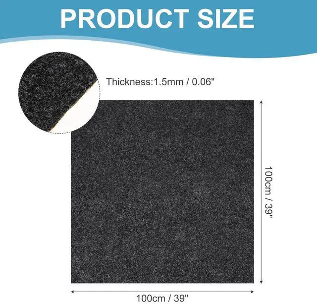 Alt view image 2 of 5 - MECCANIXITY 39"x39" Speaker Box Carpet Fabric with Adhesive Back, Gray Car Trunk Under Felt Carpet Liner Interior Cover Roll Carpeting for Sub Box, Auto, RV, Boat, Marine, Door Liner