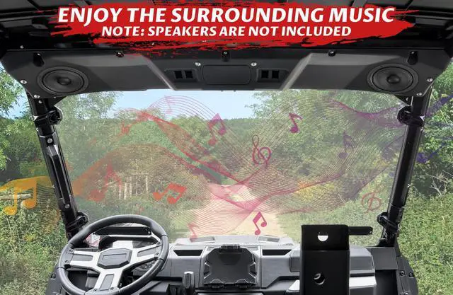 Alt view image 3 of 5 - SAUTVS Ranger Front Roof Liner 2019-2026, Front Overhead 6.5" Speaker Pods System Roof Liner for Polaris Ranger 1000 XP 1000 / Crew 2019-2026 Accessories