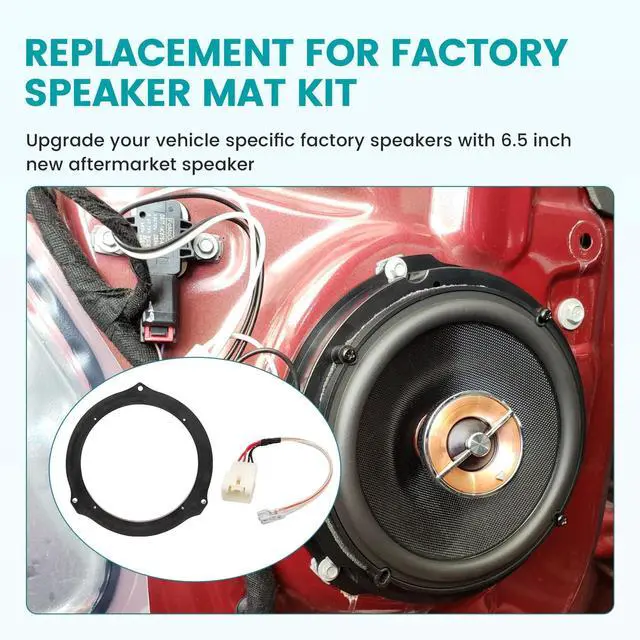 Alt view image 2 of 5 - NuIth 6.5 Inch Front Rear Door Speaker Spacer W/Speaker Wiring Harness for 2012-2020 Ford Mustang/Fusion/Focus/Escape/Fiesta/Edge, 6.5 Speaker Adapter Kit for F150 Transit