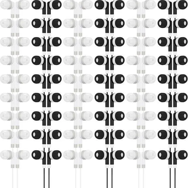 Main image of Kigeli 100 Pcs Kids Bulk Earbud Headphones for Classroom Student Wired Headphones in-Ear Earbud 3.5 mm Disposable Earphones Set for Kids Adult Class School Library Laptop (Black, Grey)