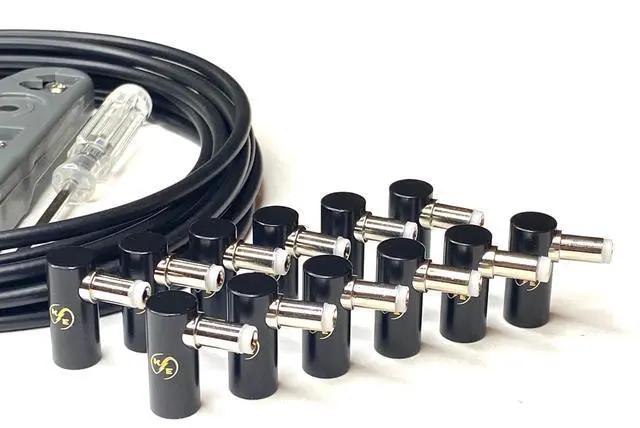 Main image of Kurrent Electric Solderless Right Angle DC Barrel DIY Kit, 6 Custom Length Cables for Guitar Effects Pedals (Black Cable Kit)