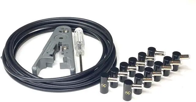 Alt view image 2 of 5 - Kurrent Electric Solderless Right Angle DC Barrel DIY Kit, 6 Custom Length Cables for Guitar Effects Pedals (Black Cable Kit)
