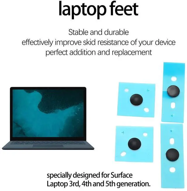 Alt view image 3 of 5 - Laptop Bottom Case Feet with Installation Kit, Anti Slip Round Dot Accurate Size Laptop Foot Pads Replacement for 3/4/5 (Black)