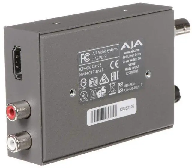 Alt view image 3 of 3 - AJA HA5-Plus HDMI to 3G-SDI Mini-Converter, Supports 8 Ch of HDMI Embedded Audio