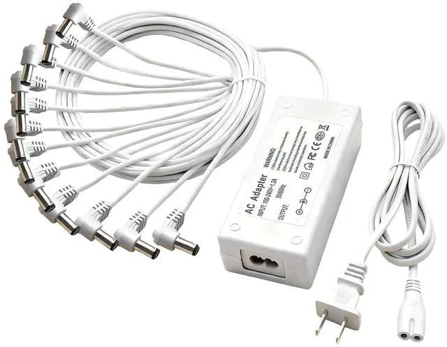 Main image of 4.5V Power Adapter for Lemax Lighted Accessory 94566 94563 94564 94565 74295 74269 74707 84428 44242 Christmas Halloween Village Lights Micro Lighting Building Decor(12 Output White)