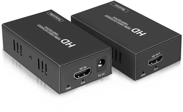 Main image of LinSeek HDMI Extender Over Single Cat5e/Cat6 /Ca7 HDMI Over Ethernet Full HD Uncompressed Up to 165ft (50m) Support 1080p 3D EDID and POC Function (Transmitter and Receiver)