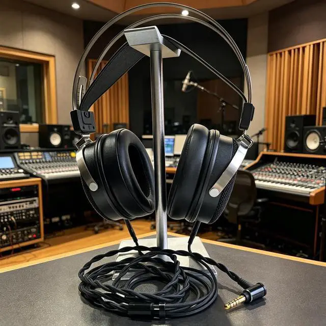 Alt view image 3 of 5 - FAAEAL Monitor Headphone Cable,Soft Cotton Yarn Cover Dual 3.5mm Over-Ear AUX Cord Compatible with Hifiman HE560 HE4XX Meze 99 Classics MEZE 109 Pro Headset for Musicians Audiophiles 4.4mm 2-Pack