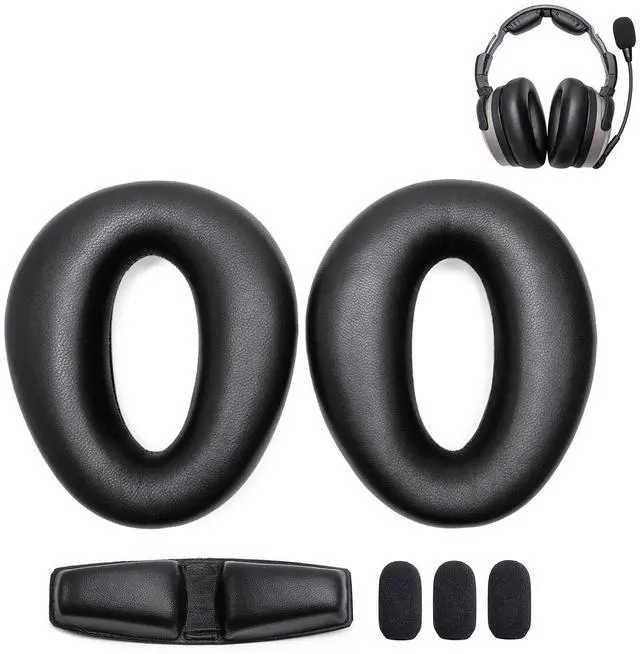 Main image of Voarmaks True Lambskin Ear Pads Seals + Head Pad + 3 Mic Muffs Compatible with Zulu Series PFX Aviation Headset, Thicker Memory Foam (Refresher Kit)