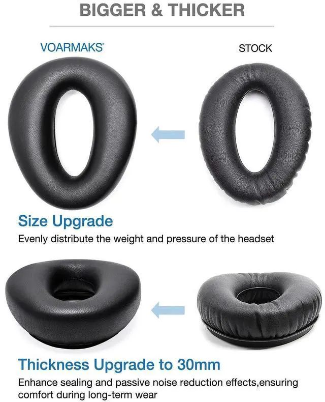 Alt view image 3 of 5 - Voarmaks True Lambskin Ear Pads Seals + Head Pad + 3 Mic Muffs Compatible with Zulu Series PFX Aviation Headset, Thicker Memory Foam (Refresher Kit)