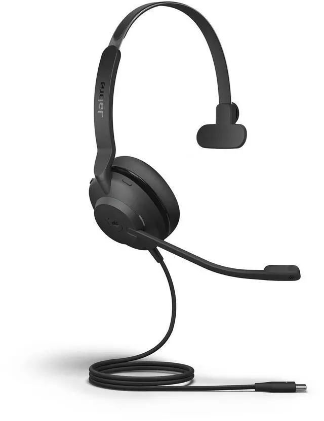Main image of Jabra Evolve2 30 MS Wired Headset, USB-C, Mono, Black Lightweight, Portable Telephone Headset with 2 Built-in Microphones Work Headset with Superior Audio and Reliable Comfort