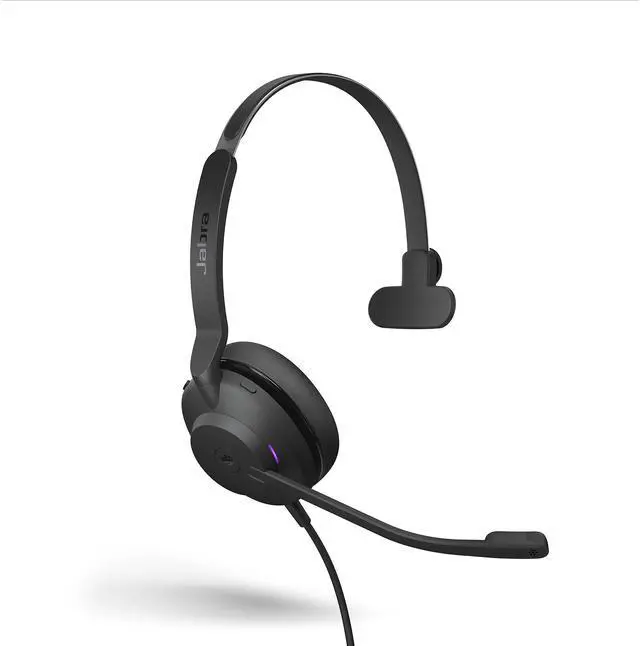 Alt view image 2 of 5 - Jabra Evolve2 30 MS Wired Headset, USB-C, Mono, Black Lightweight, Portable Telephone Headset with 2 Built-in Microphones Work Headset with Superior Audio and Reliable Comfort