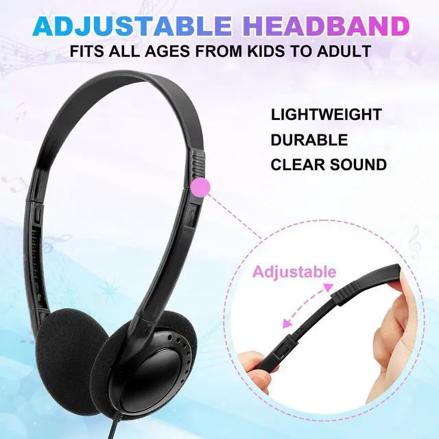 Alt view image 2 of 5 - Wensdo Classroom Headphones Bulk 20 Pack for Kids School Students Teens Toddler Childern and Adults-Wholesale Earphpones (Black)
