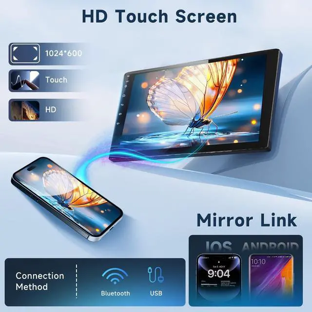 Alt view image 4 of 5 - 2G+64G Android 13 Car Stereo for Toyota Highlander 2014-2019 with Wireless Carplay Android Auto, 10.1 Inch Touch Screen Radio Support GPS/WiFi/Bluetooth/FM/SWC/Backup Camera