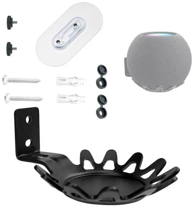 Main image of EMAQUIN Wall Mounts Brackets-Pair Set for Homepod Mini (Drill Free,Sturdy Metal,Enduring Paint Finish,Easy Install on The Wall,Compatible with Homepod Mini,Pair Set Include 2 PCS,Black)