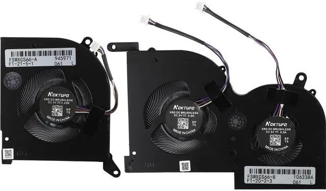 Main image of CPU+GPU Cooling Fan Replacement for MSI Stealth GS66 WS66 MS-16V4 11UG 11UE 11UH 11UMT 11UKT P/N: MS-16V4 16V4-G-CW BS5005HS-U4Q BS5005HS-U3J DC5V 0.5A