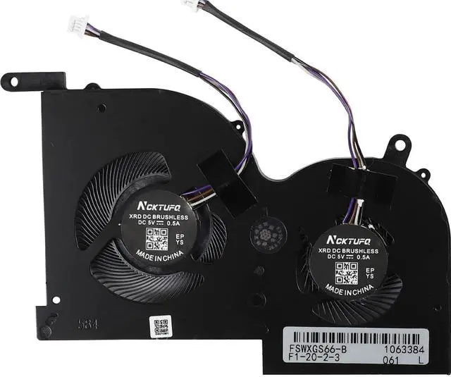 Alt view image 4 of 5 - CPU+GPU Cooling Fan Replacement for MSI Stealth GS66 WS66 MS-16V4 11UG 11UE 11UH 11UMT 11UKT P/N: MS-16V4 16V4-G-CW BS5005HS-U4Q BS5005HS-U3J DC5V 0.5A