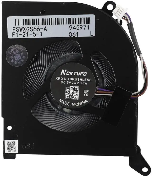 Alt view image 3 of 5 - CPU+GPU Cooling Fan Replacement for MSI Stealth GS66 WS66 MS-16V4 11UG 11UE 11UH 11UMT 11UKT P/N: MS-16V4 16V4-G-CW BS5005HS-U4Q BS5005HS-U3J DC5V 0.5A