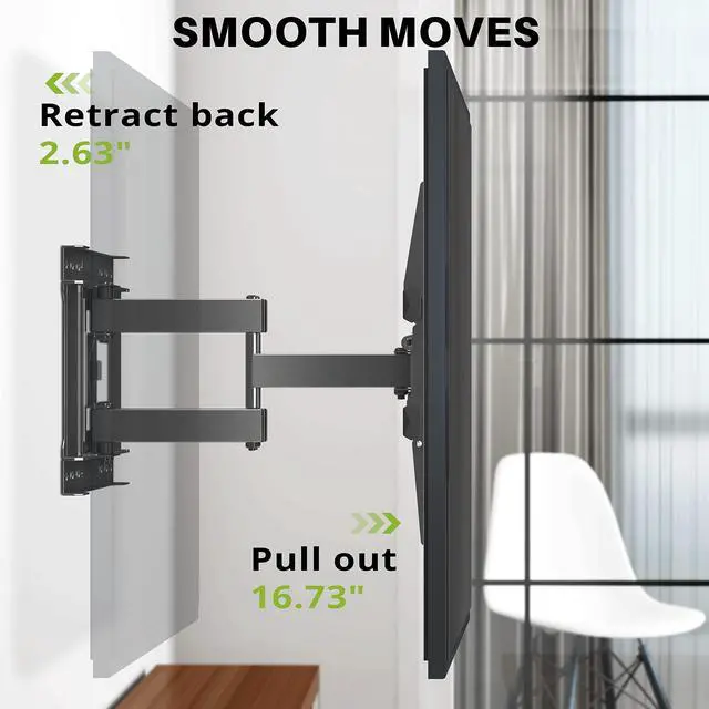 Alt view image 4 of 5 - USX MOUNT Full Motion TV Wall Mount for 42-82 Inch TVs up to 120lbs, Wall Mount TV Bracket with Articulating Swivel Tilt Extension Leveling, Max VESA 600x400mm Fits 12/16" Wood Stud