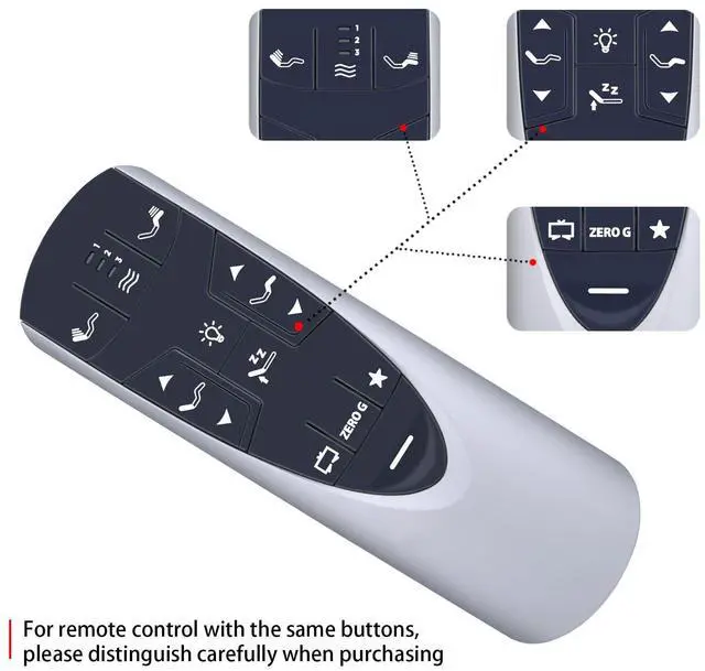 Alt view image 3 of 5 - SJUIF RF502A RF358A Replacement Remote Control for Tempur-Pedic Ergo or Ergo Extend Adjustable Bed Base JDLK.33.01.18 RF358A, Compatible with JLDK.33.01.36 RF502A Adjustable Bed