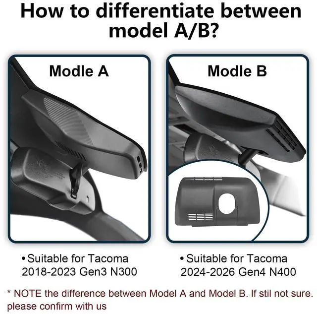 Alt view image 2 of 5 - 4K Front & 2K Rear 2 Channel HDR Dash Cam, Dual STARVIS 2 IMX678 IMX675, Custom Fit for Toyota Tacoma 2018-2023, Limited TRD Sport Off-Road Pro SR5 SR etc, 5GHz WiFi, GPS, 128GB Card