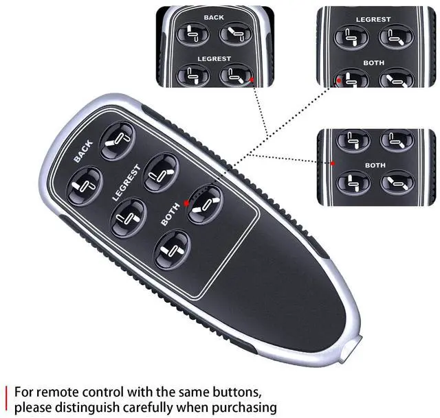 Alt view image 4 of 5 - HZIME New Replacement Remote Control Compatible for La-Z-boy Lift Recliner Chair Model 11850U-07 Part #10.00035 REV Power Remote Handset